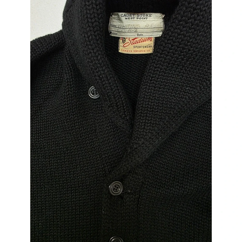Vintage Cadet Store West Point black Wool Military Sweater Rare